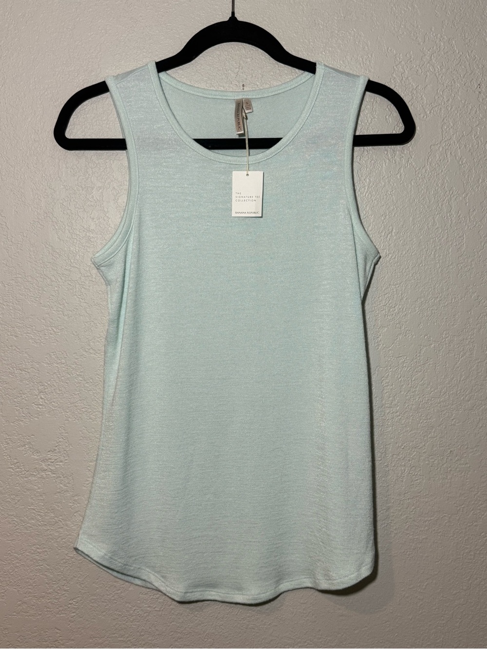 NWT- Banana Republic- The Signature Tee Collection, Light Teal Tank Top Sz. S